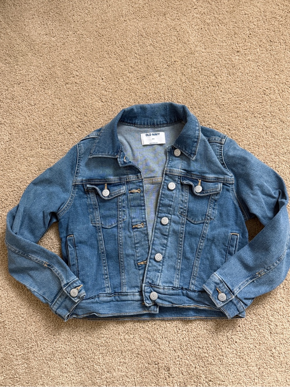 Old Navy Blue Kids Denim Jean Jacket - Button Front Size Medium